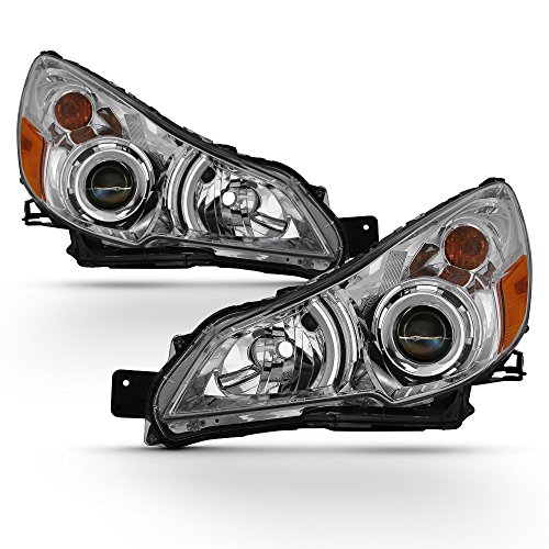 ACANII - For Chrome 2010 2011 2012 2013 2014 Subaru Legacy Outback Headlights Headlamps 10-14 Driver + Passenger Side