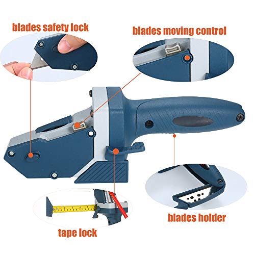 Drywall Cutting Tool, Manual Gypsum Board Cutter with Measuring Tape & Utility Knife, Woodworking Drywall Cutting Tool, for Measure Mark & Cut Shingles, Tile
