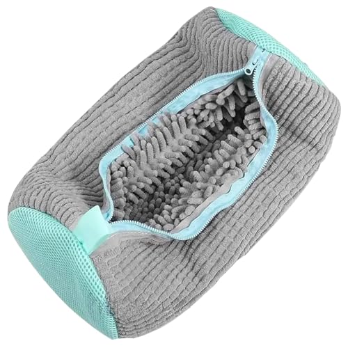 Image of Yellow Weaves Shoe Washing Machine Bag | 360 Deep Cleaning Shoes Laundry Bag with Zipper | Reusable, Shoe Washer, Microfiber Protective Pouch for Toys, Sneakers & Slippers, Pack of 1 (Grey)