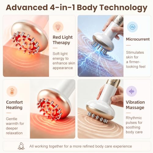 Image of HANNEA Lymphatic Drainage Massager Anti Cellulite Body Sculpting Device with Microcurrent Light Heat and Vibration for Legs Arms Belly