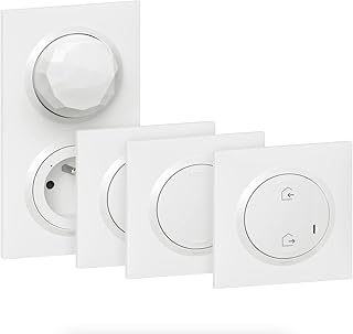 LEGRAND - Pack Démarrage Produits Connectés dooxie with Netatmo - 1 Prise Connectée + 1 Interrupteur Connecté + 1 Commande Générale + 1 Commande Éclairage/Prise Sans Fil - Fabriqué En France - Blanc