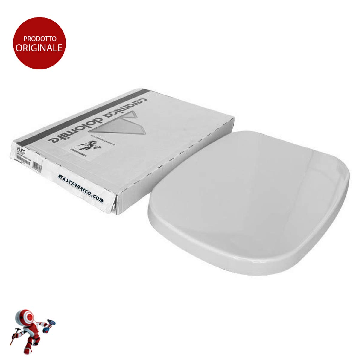 Copriwater Dolomite Fleo ORIGINALE in termoindurente cerniere inox codice J105100 colore bianco