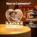 LOVELYPOD LLC Personalized Night Light for Mom with Photo - Custom Acrylic Heart Plaque with Pictures and Text - Meaningful Birthday, Mother’s Day Gift for Mom from Daughter Son - LumiNest