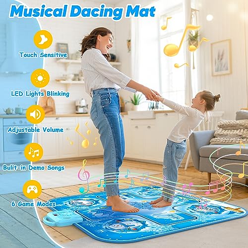 Qumcou 2221-3 Dance Mat Toys For Girls Age 3 4 5 6 7 8-10 + Year Old, Girls Toys Age 6-8, Gifts For 3+ Year Old Girls, Dance Pad With Led Lights, 6 Game Modes, Built-In Music, Christmas Birthday Gifts For Kids thumb #4