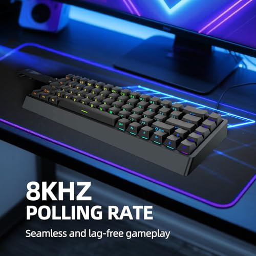 Image of IROK ND68 68 Keys Wired Magnetic Switch Keyboard, 0.005MM RT Accuracy, 8KHZ Polling Rate /Latency As 0.125MS /256KHZ Single Key Scan Rate /ARGB,Hot Swappable,Gasket Structure Gaming Keyboard(Black)