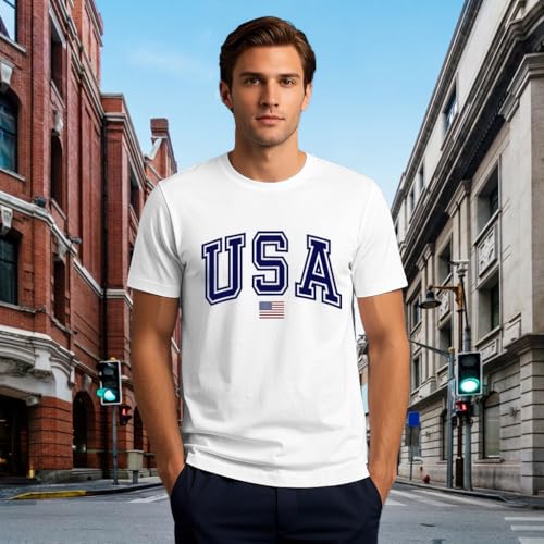 TUPOSU Mens USA Shirt American Flag T-Shirt 4th of July Patriotic Short Sleeve Tee