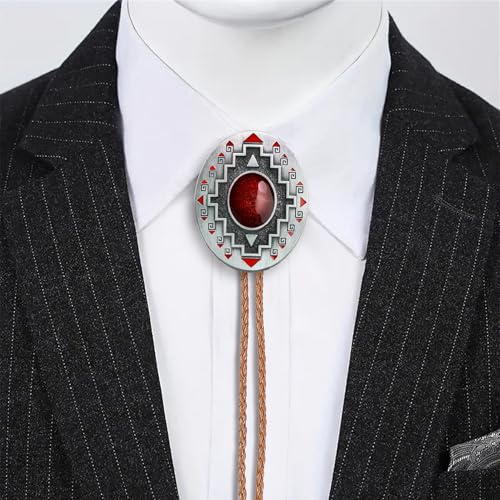 Image of Btilasif Bolo Tie Brown for Men, Scorpion Luminous Stone Cowboy Tie Western Leather Necktie Necklace for Women