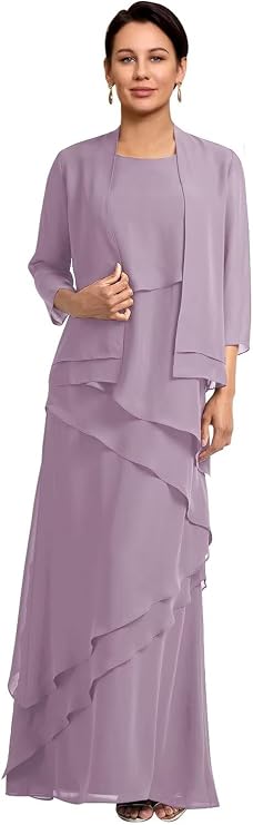 mother of the bride dresses with jacket 2 Piece Dress Chiffon Italy Petite Inseam Inches:28 Neckline with contrast lace detail Women's Black Business Casual this dress will make