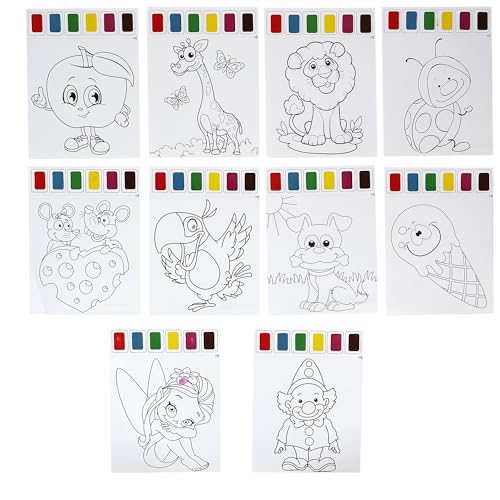 JEUX 2 MOMES, EA101631, Set van 10 verfvellen op waterbasis, Set van 10 vellen speciaal ontworpen voor schilderen op waterbasis, Formaat geschikt voor jonge kunstenaars