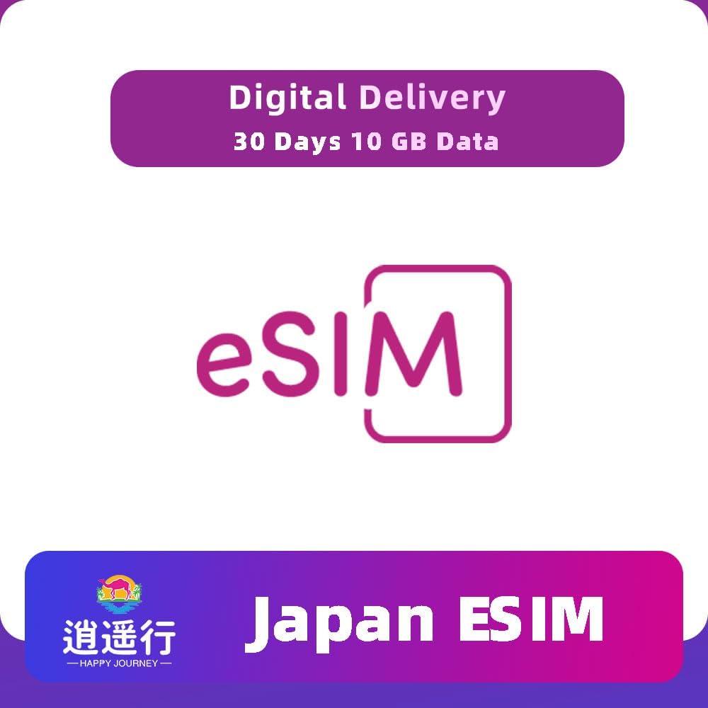 eSIM Card for Japan | Get QR Code Instantly | 5G/4G High-Speed | Hotspot Allow | for Travel, Business & Unlocked Phones (30 Days, 10 GB/Day, 5G, excluding Voice Calls.)