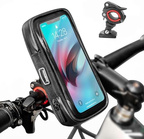 ROCKBROS Bike Phone Mount Bag Handlebar Bag 270° Rotatable Quick Release Front Bag With Phone Holder