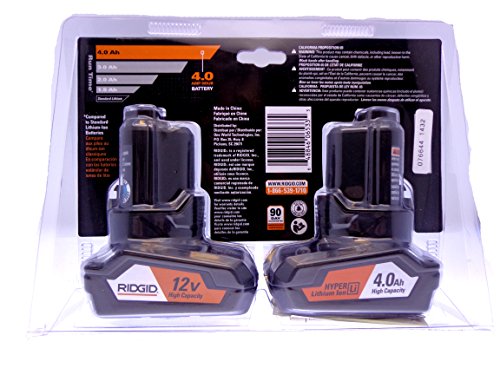 Ridgid 12-Volt 4.0 Ah Hyper Lithium-Ion Battery (2-Pack)
