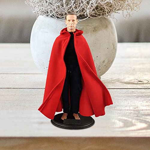 Menolana 1/6 Scale Red Hooded Cape with Iron Wire, Mini Cloak for 12\" Action Figure & 30cm BJD Doll, Poseable Cosplay Accessory
