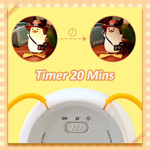 Cowboy Benson Duck Lamp, Cute Seagull Night Light For Kids With Warm Color & Dimming Function, 1200Mah Rechargeable Duck Baby Night Light With 20' Timer & Touch Control, Warm White #TOP3