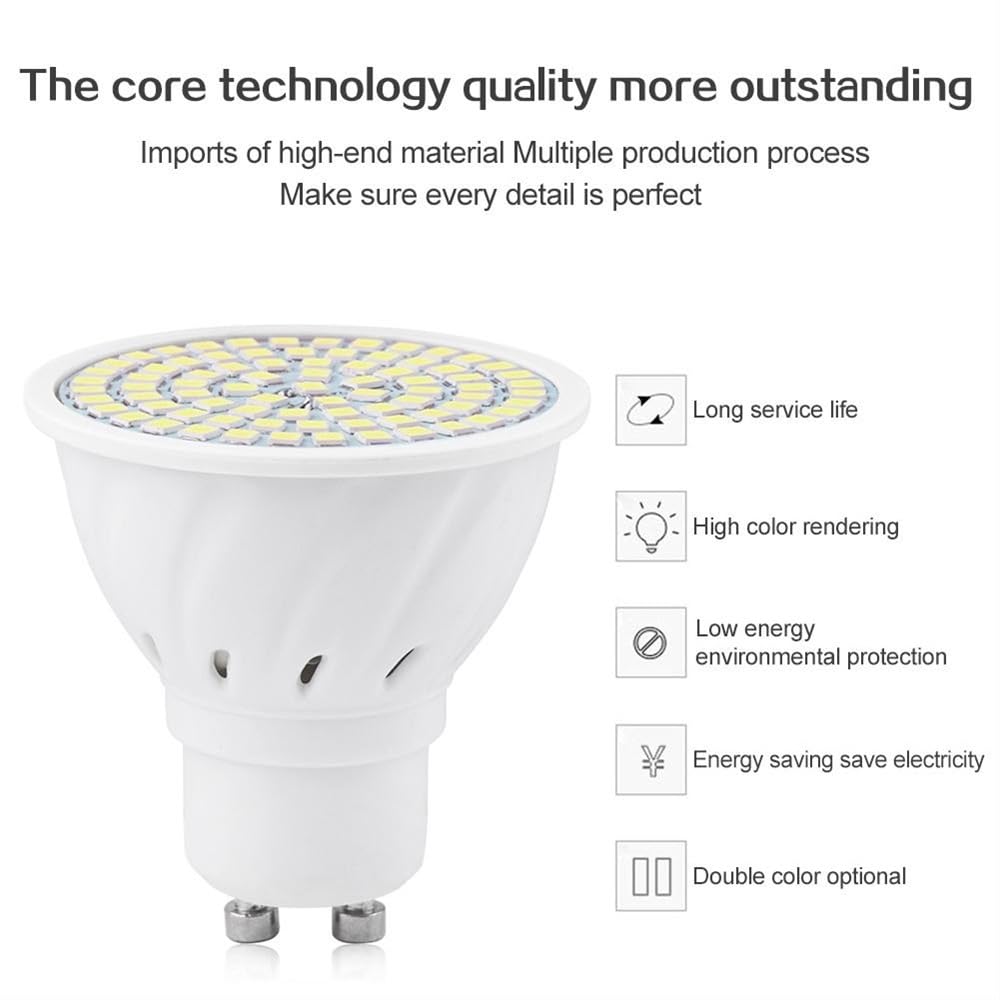 HHF Illuminazione domestica, Confezione da 20 lampadine a LED AC220V GU10/E27/MR16/E14 SMD2835 Lampadine for faretti Lampade a LED(Cool white,GU10 80leds 8W)