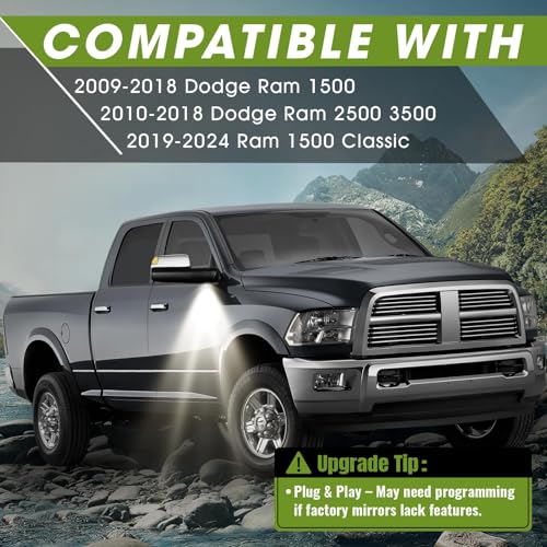 Image of Chrome Tow Mirrors for 2009-2018 Ram 1500, 2010-2018 Ram 2500 /3500
