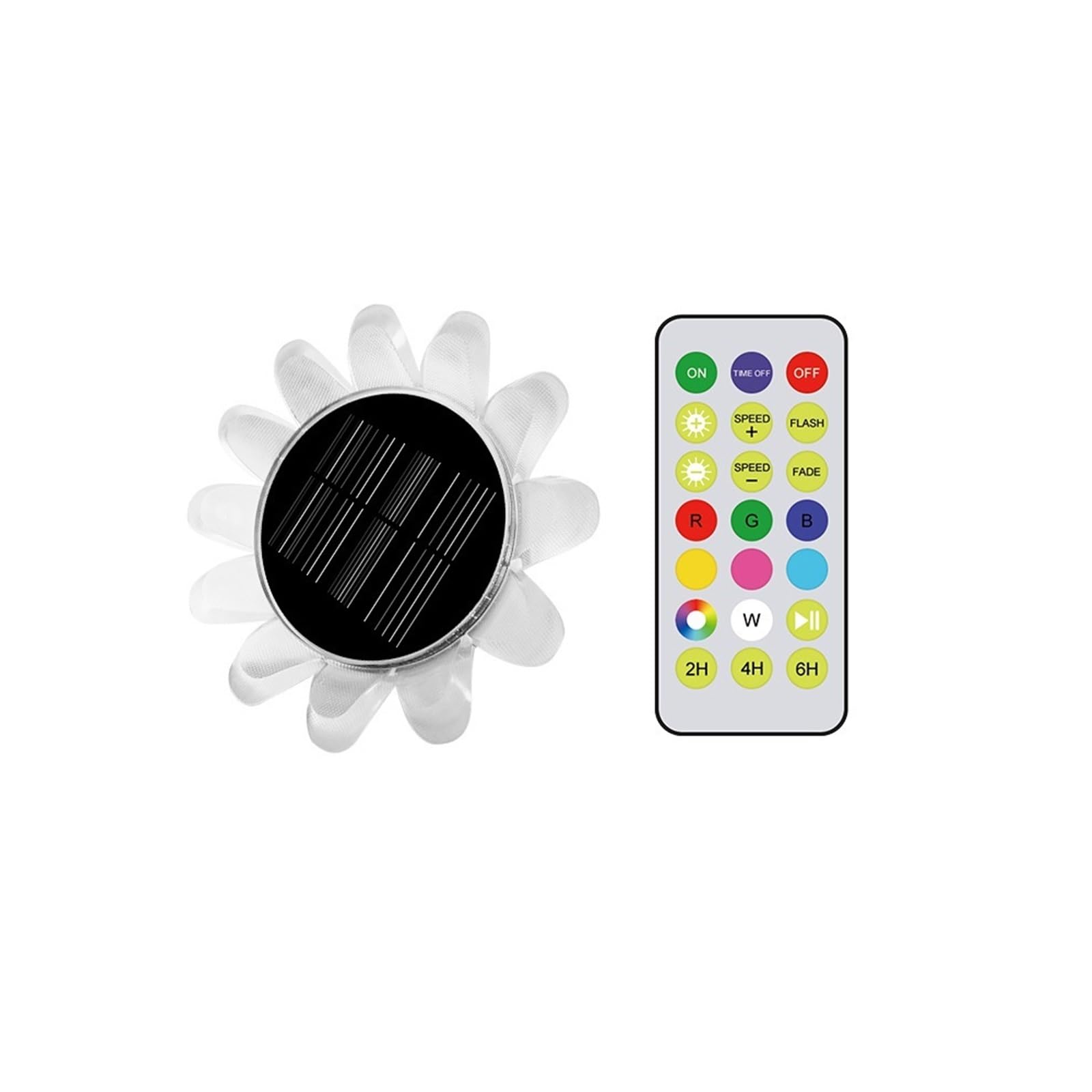 Girasol IP68 impermeable sumergible luz flotante RGB color jardín piscina decoración y control remoto para estanque, fiesta (color: 1 lámpara 1 control remoto)