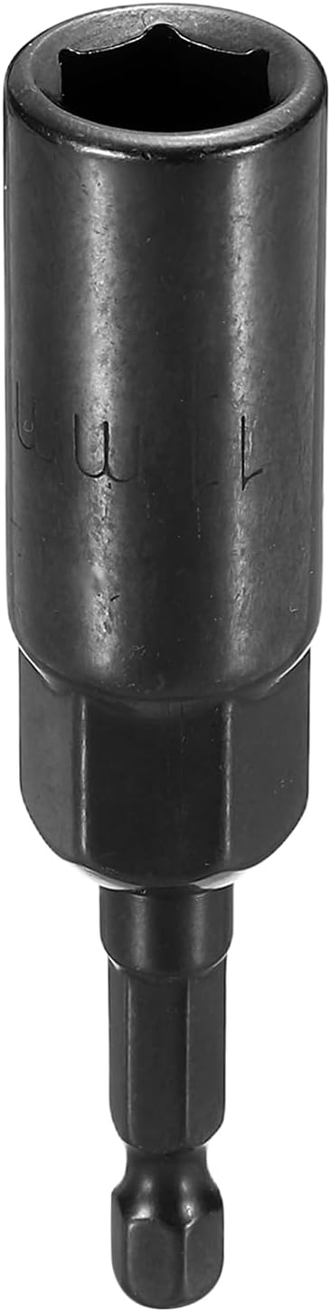 HARFINGTON Nut Driver Drill Bit 11mm 1/4" Hex Shank 3.15" Extra Long,Black
