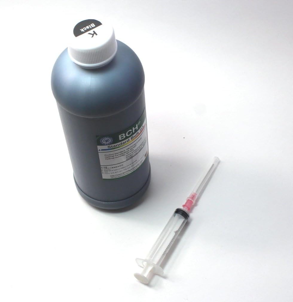 BCH Black Dye Ink Refill Kit for Compatible Epson Inkjet Printers, 500 ml (16.9 fl oz), High-Yield Refill Bottle with Syringe and Dispensing Tip image 4