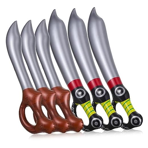 jojofuny 6 Uds Globos Globo Disfraz De Pirata Accesorios Pirata Decoraciones Espada Falsa Pirata Fiesta Suministros Pirata Favores De Partido Ropa Accesorios Pirata Cuchillo Inflable