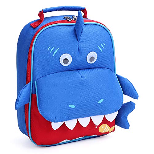 Yodo Kids Insulated Lunch Tote Bag With Name Tag, Shark #TOP1