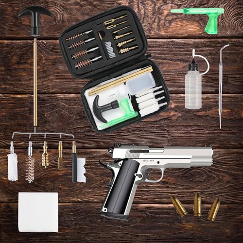 Universal Handgun Cleaning Kit for .22 .357/.38/9mm .40 .45 Caliber Pistol Gun Brush Tools Gun Accessories - Thumbnail 3
