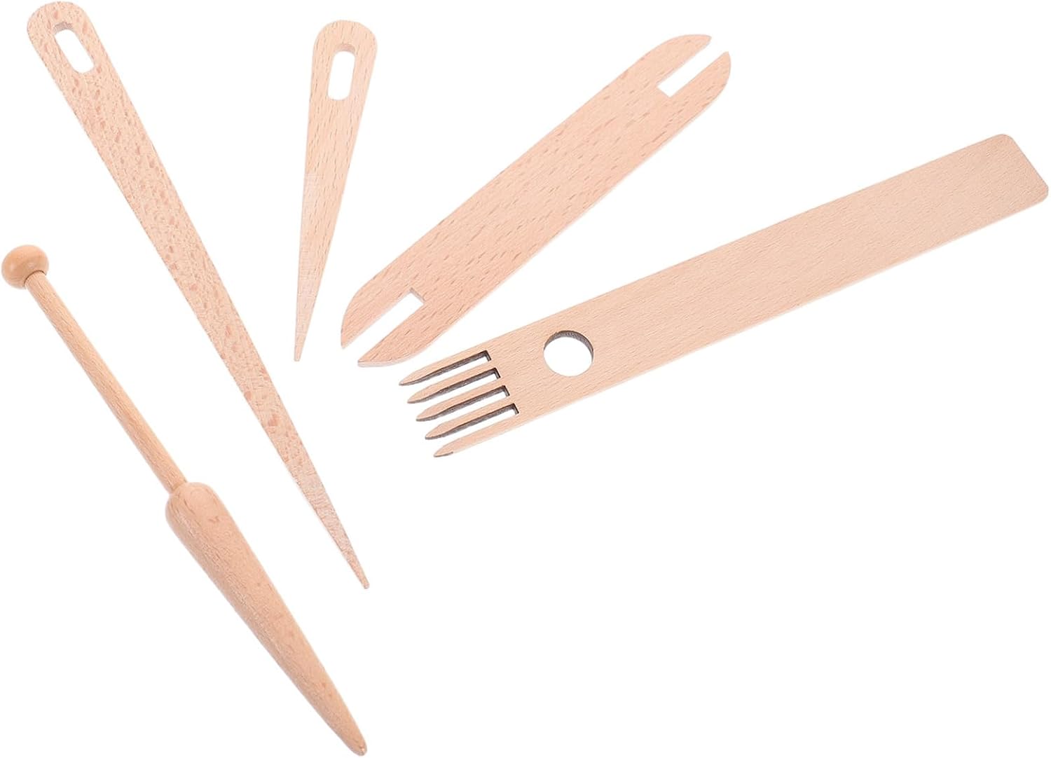 CORHAD 1set Wooden Hand Needles for Easy Weaving Mini Weaving Tools for Tapestry Making Precision Crochet Needles for Beginners and Crafts