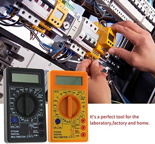 DT-830D Mini Pocket Digital Multimeter 1999 Counts AC/DC Volt Amp Ohm Diode hFE Continuity Tester Ammeter Voltmeter Ohmmeter - Yellow