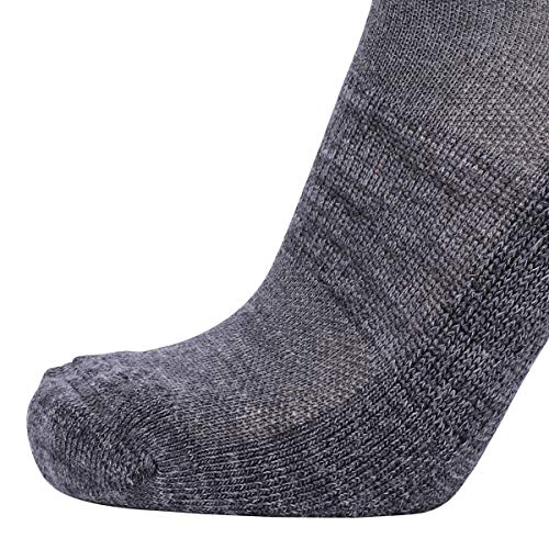 Pacote com 4 meias femininas de lã de merino para caminhadas e trilhas da EnerWear, Dark Grey/Grey S