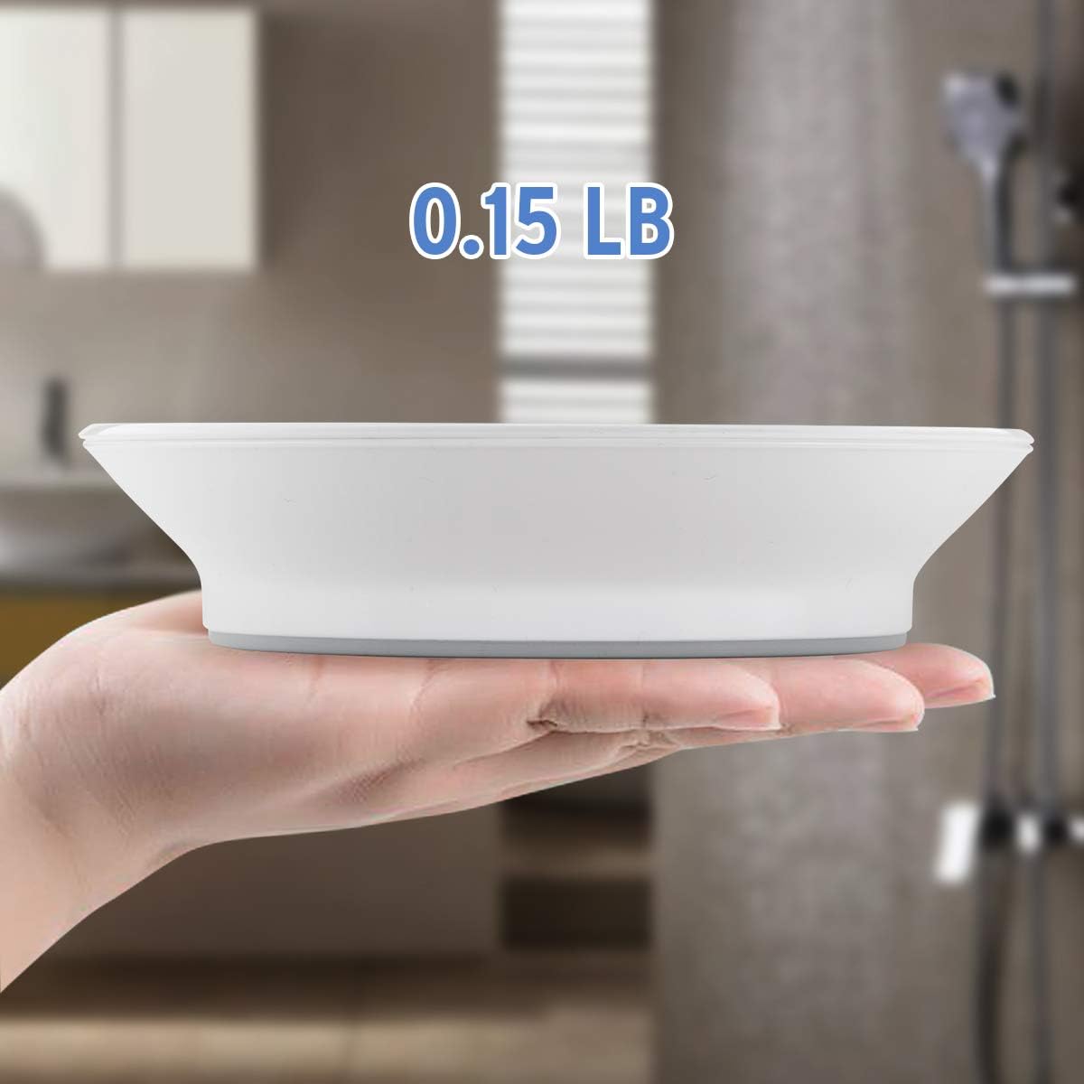 AmazerBath 2 Pack Plastic Soap Dish Bar Soap Holder Shower, Bathroom, Kitchen - White