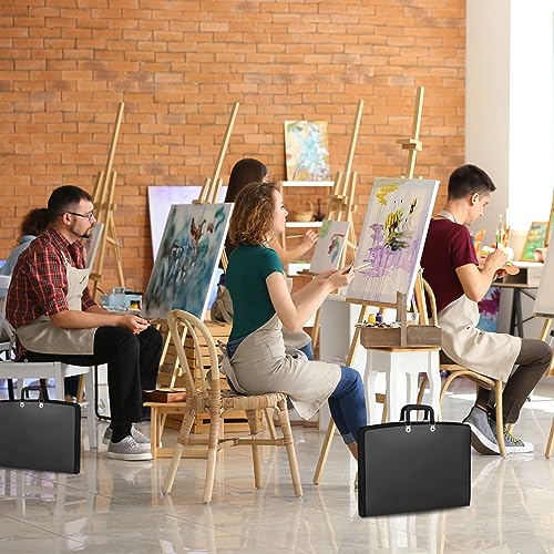 Image of PATIKIL 11 inch x 17 inch Art Portfolio Case with Zipper, Portfolio Storage Bag Folder, Artist Carrying Case PP Material for Artist Storage Artwork Poster Painting Board, Black