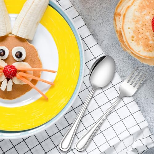 LIANYU 6-Piece Toddler Spoons, Kids Baby Spoons Self Feeding, Stainless Steel Toddler Utensils Silverware Set for 2-10 Year Old, Children Cutlery Flatware Set for Home School, Dishwasher Safe — view 5