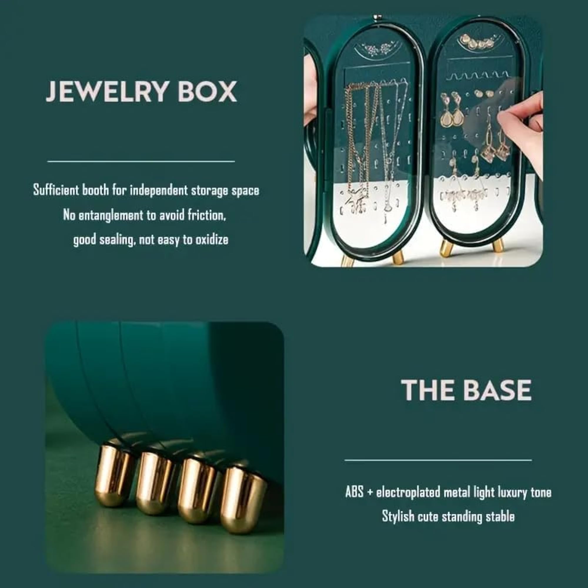 Foldable Jewelry Boxes Display Organizer, Travel Case