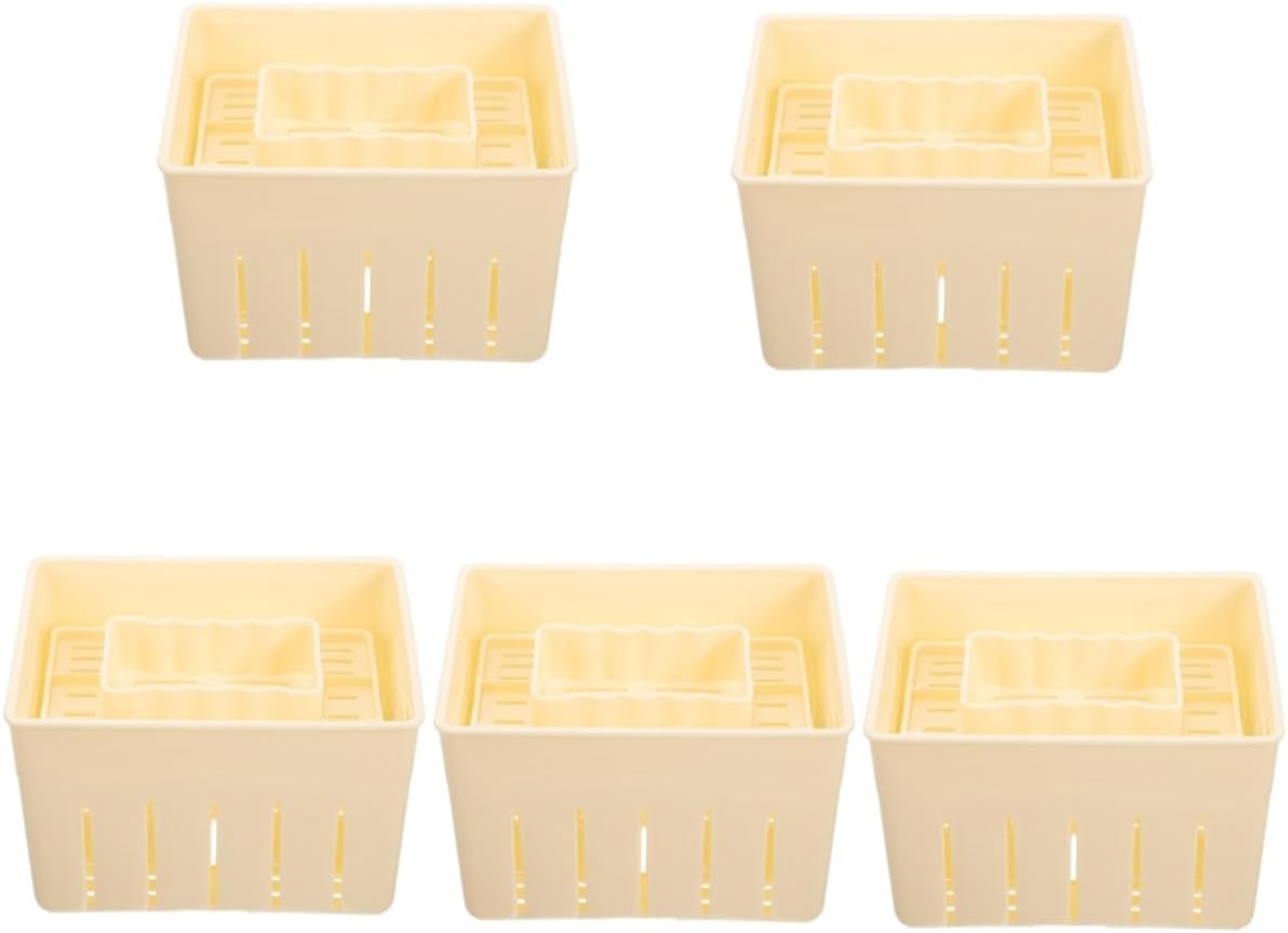 DECHOUS 5pcs Bean Curd Diy Mold Tofu Pressing Mould Easy to Use Homemade Tofu Maker