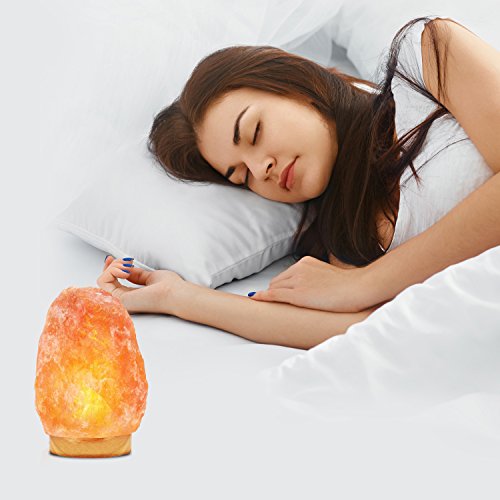 Himalayan Glow Hs-1003 Himalayan Hand Carved Crystal Salt Lamp With Wooden Base, 6-7 Lbs, Pink #TOP2