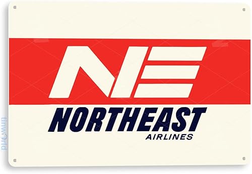 Tinworld Letrero de metal con diseño de Northeast Airlines D099