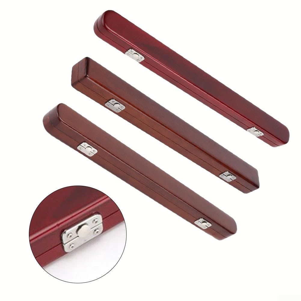 Mallette de rangement pour bâton de chef d'orchestre, boîte de protection en bois d'épicéa massif avec finition marron élégante, support sécurisé pour baguettes de 45 cm et (C)