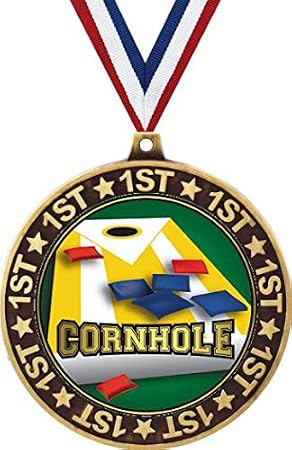 Crown Awards Cornhole Medals - 1st Place Cornhole Medals Perfect for Field Games, Field Day, Family Reunions, BBQ, Tailgating Prime
