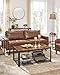 VASAGLE Coffee Table for Living Room, 2-Tier Cocktail Table, Center Table with Mesh Shelf, Steel Frame, Adjustable Feet, Industrial Style, Rustic Brown and Black ULCT61X