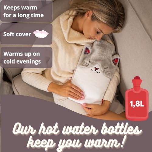 soxo Lustige Wärmflasche Mit Bezug Geschenk Für Frauen Männer Geschenke Lustig Wärmeflasche Katze
