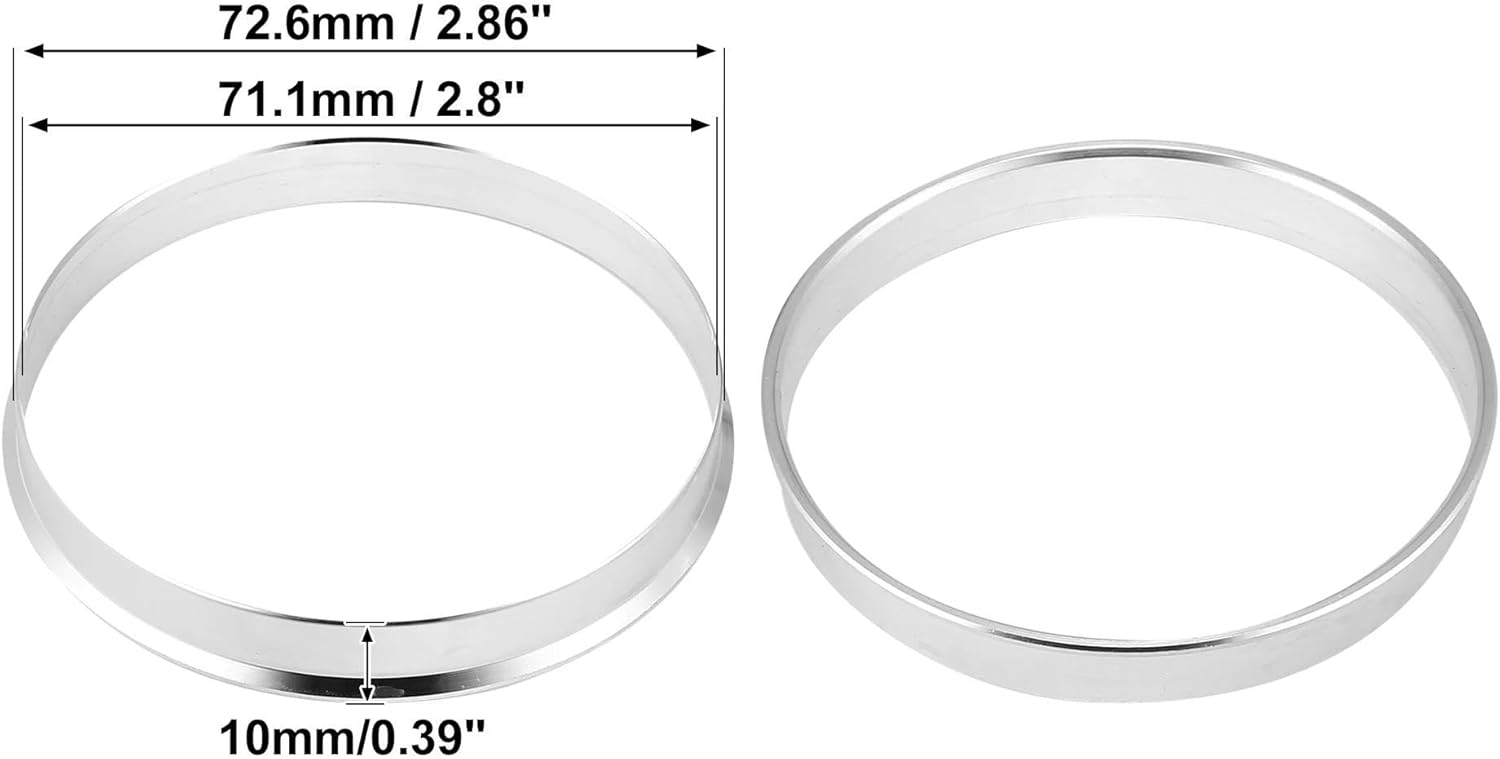 Universal Spacer 4pcs OD 56.1mm 57.1mm 63.4mm to ID 54.1mm 56.1mm 64.1mm Car Hub Centric Rings Wheel Bore Center Spacer Aluminum Alloy Hubcentric Wheel Spacers(72.62mm to 71.1mm)