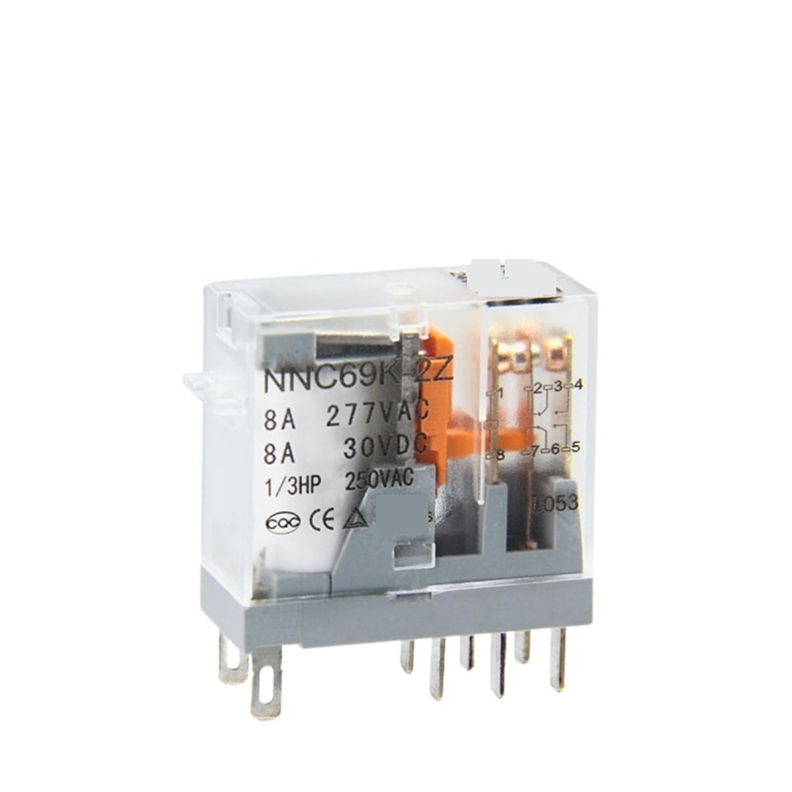 Przekaźnik elektromagnetyczny NNC69K-2Z G2R, mały model, 8 A, srebrny styk, 24 V, 8 pinów, konwersja