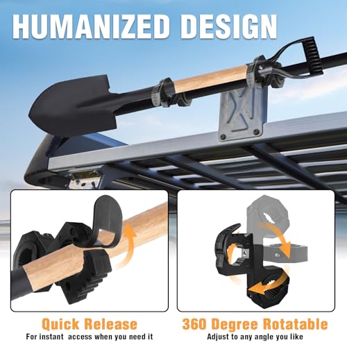 image for LUBELE Quick Release Shovel Holder Mount Roof Rack Shovel Mounts for T