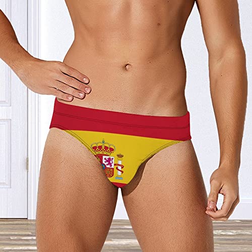 Calculay Spain Flag Men's Swimming Trunks,Beach Shorts Stretch Swimsuit Quick Dry3