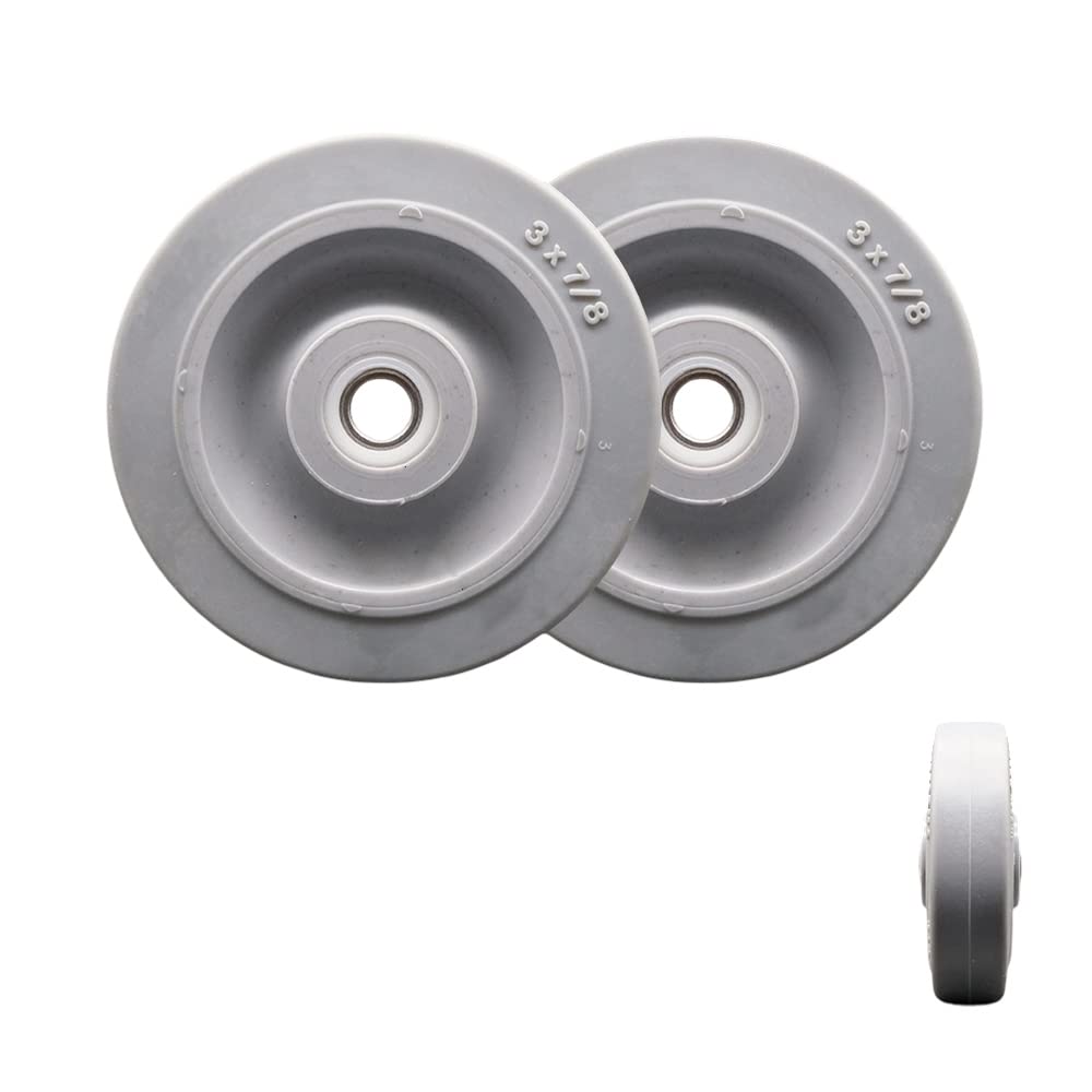 Nobles/Tennant Scrubber Guide Bumper Wheel Replacement – 3” x 7/8” Thermoplastic Rubber Tread Wheel Only – 250 lbs. Total Capacity – 5/16” Metal Bushings Included – Set of 2 – Service Caster Brand
