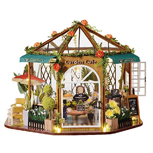 ZQWE 3D Tea/Coffee Miniture House Hand-Made Mini Dollhouse Kit Creative Puzzle Assembling Toyhouse for Adults and Children