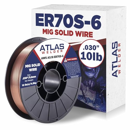 ATLASWELDER Solid MIG Welding Wire ER70S-6 .030 Inch 10LB with Low Spatter and High Levels of Deoxidizers for All Position Gas Welding