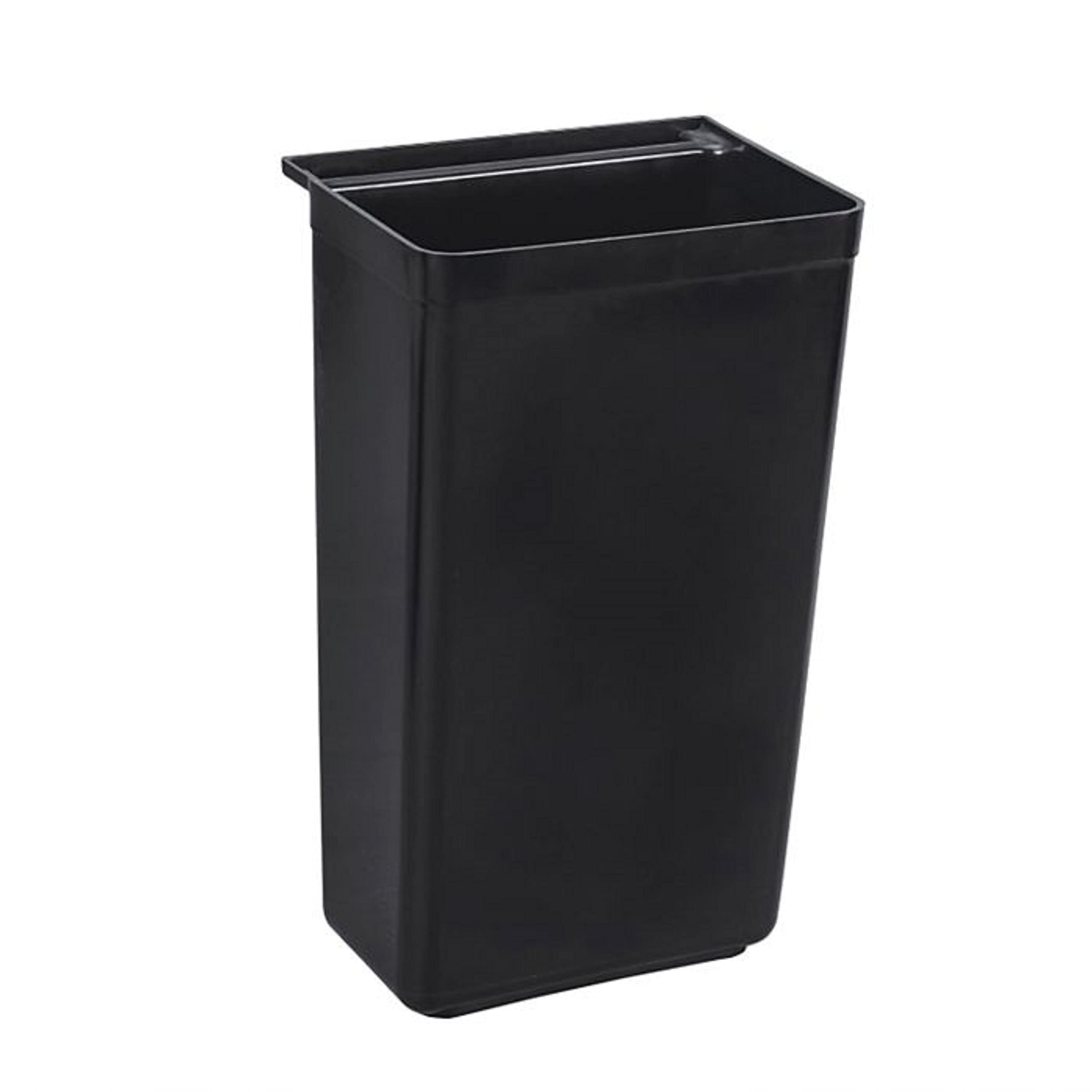 TrueCraftware- Refuse Bin for Utility/Bussing Cart 13" x 9-1/14" x 22" Black Color- Wastebasket Trash Can Plastic Restaurant Tub Fits Rolling Utility Cart Attachable