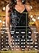 Kaei&Shi Sequin Fringe Romper,Sparkly Glitter Metallic Jumpsuits For Women,Backless Shorts Dress Disco Birthday Dance Outfit,Black,Large