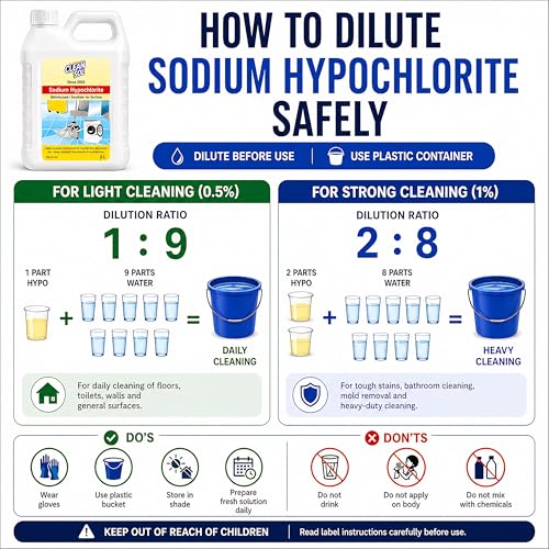 Image of Cleansol Sodium Hypochlorite Solution - 2 Litre - Multipurpose Disinfectant Liquid